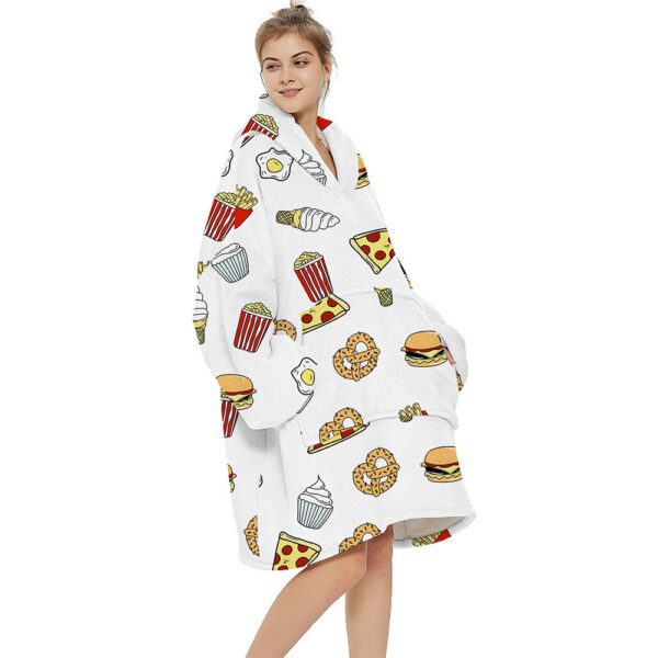 Printed warm layabout blanket hoodie - Image 5