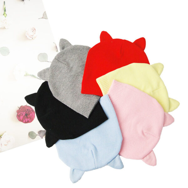 Set Warm Baby Hat Scarf Knitted Protect Ear Baby Boys Girls Hat Winter Beanie Scarves Suits Cartoon Cat Newborn - Image 2