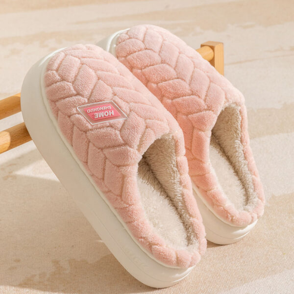 New Non-slip Thick-soled Plush Slippers Couple Winter Warm Home Slipper Indoor Fleece Shoes For Women Men - Image 7