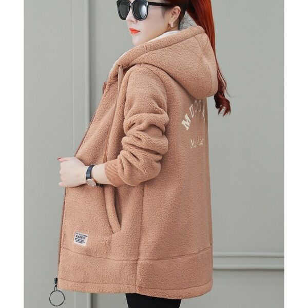 Autumn Winter Coat Cardigan Winter Faux Lamb Fur Coat - Image 8