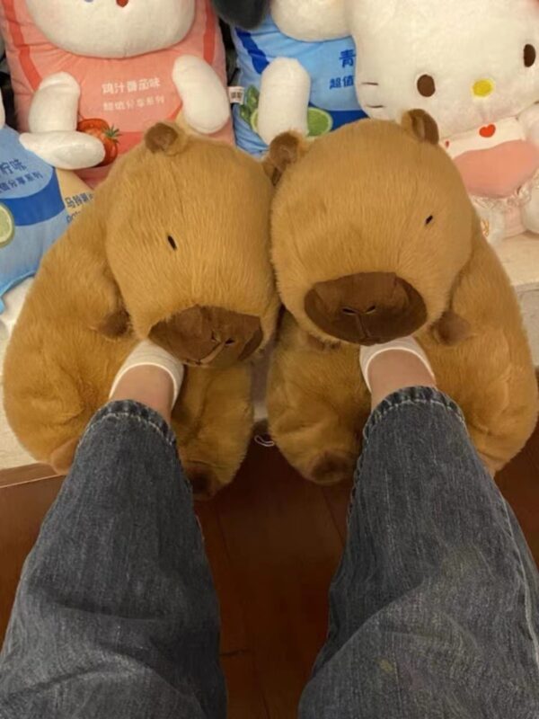 Bear Cotton Slippers Plush Slippers Kappibara Slippers Cartoon Capybara Cotton Slippers - Image 7