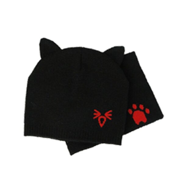 Set Warm Baby Hat Scarf Knitted Protect Ear Baby Boys Girls Hat Winter Beanie Scarves Suits Cartoon Cat Newborn - Image 7