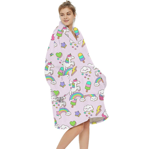 Printed warm layabout blanket hoodie - Image 6