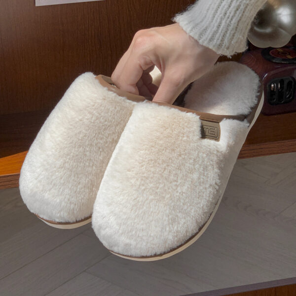 Winter Plush Slippers Warm Solid House Shoes Non-slip Bedroom Floor Home Slipper For Women Men - Image 5