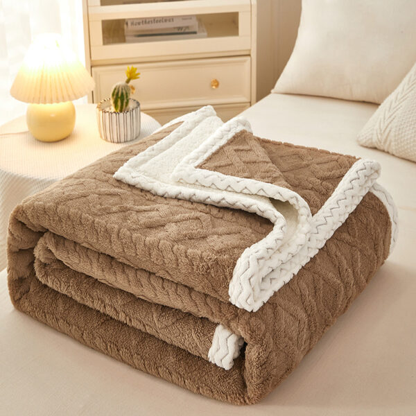 Blanket Double Thickened Warm Coral Fleece Sofa Blanket - Image 2