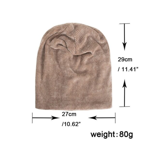 Winter men's plus velvet hat corduroy pullover hat knitted hat - Image 4