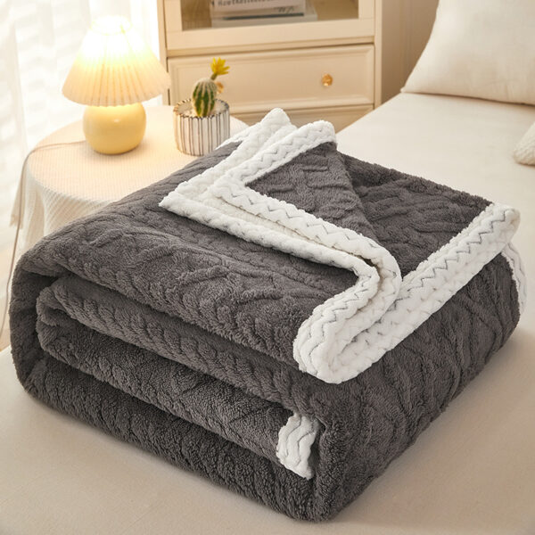 Blanket Double Thickened Warm Coral Fleece Sofa Blanket - Image 9