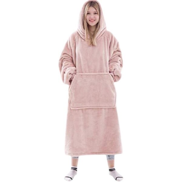 Flannel Thick Warm Blanket Hoodie - Image 2