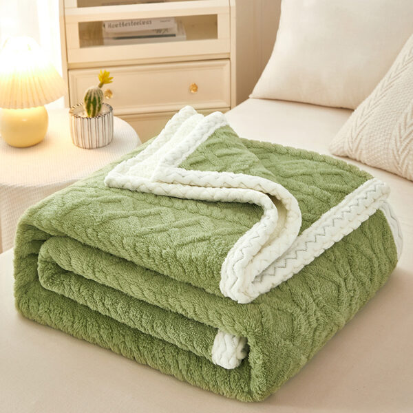 Blanket Double Thickened Warm Coral Fleece Sofa Blanket - Image 5