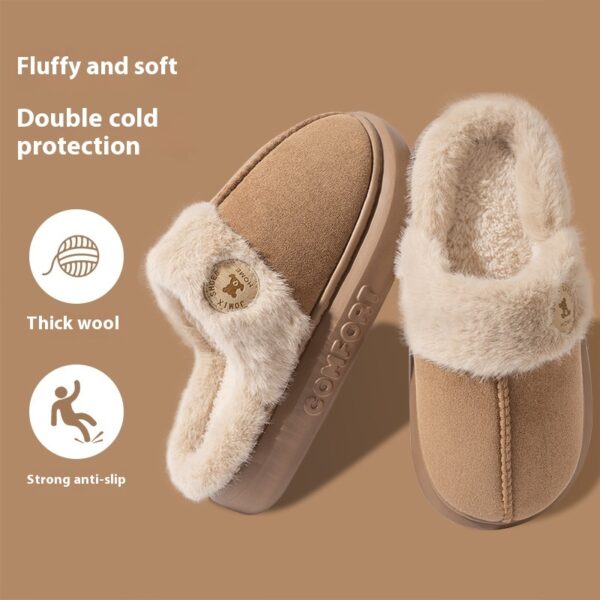 New Plush Slippers For Women Men Winter Warm Home Slipper Indoor Thick-soled Fleece Shoes - Image 5