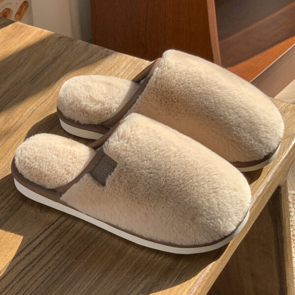 Winter Plush Slippers Warm Solid House Shoes Non-slip Bedroom Floor Home Slipper For Women Men - Image 9