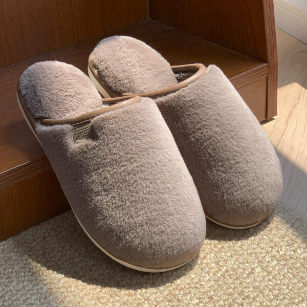 Winter Plush Slippers Warm Solid House Shoes Non-slip Bedroom Floor Home Slipper For Women Men - Image 6