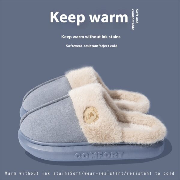 New Plush Slippers For Women Men Winter Warm Home Slipper Indoor Thick-soled Fleece Shoes - Image 9