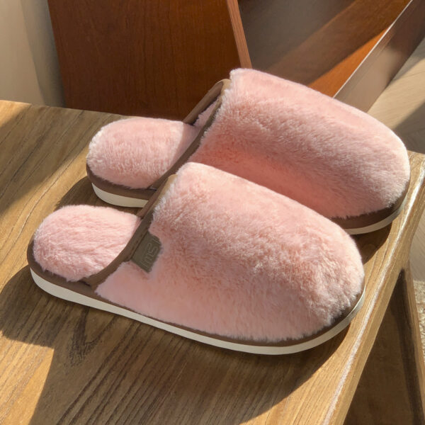 Winter Plush Slippers Warm Solid House Shoes Non-slip Bedroom Floor Home Slipper For Women Men - Image 7