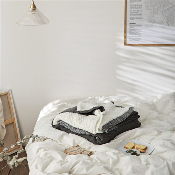 Thicken Warm Siesta Blanket Quilt Knitted Woolen Blanket - Image 9