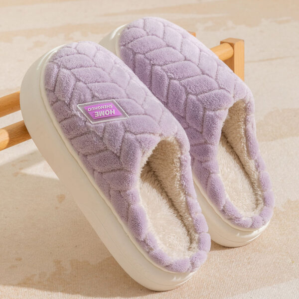 New Non-slip Thick-soled Plush Slippers Couple Winter Warm Home Slipper Indoor Fleece Shoes For Women Men - Image 9