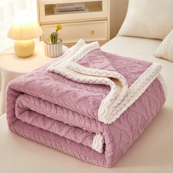 Blanket Double Thickened Warm Coral Fleece Sofa Blanket - Image 8