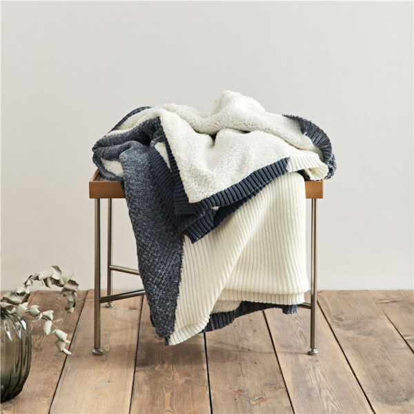 Thicken Warm Siesta Blanket Quilt Knitted Woolen Blanket - Image 3