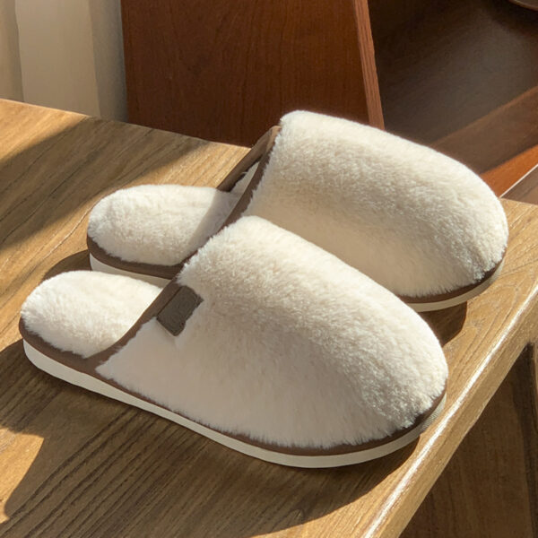 Winter Plush Slippers Warm Solid House Shoes Non-slip Bedroom Floor Home Slipper For Women Men - Image 8