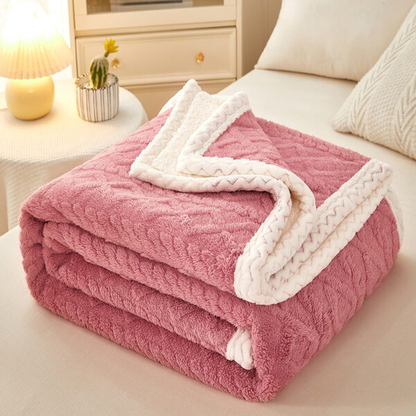 Blanket Double Thickened Warm Coral Fleece Sofa Blanket - Image 3