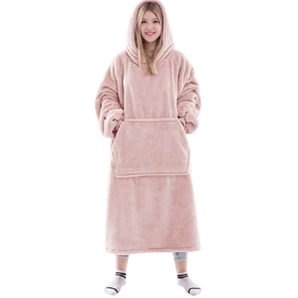 Flannel Thick Warm Blanket Hoodie - Image 4