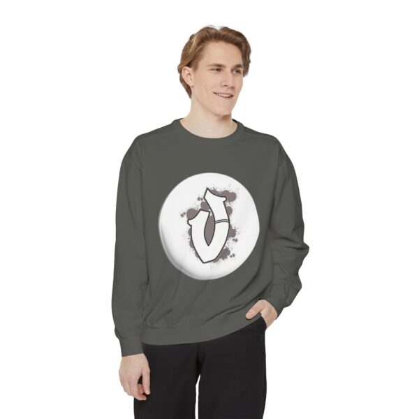 Unisex Garment-Dyed Sweatshirt with Artistic Print – Cozy and Stylish for Everyday Wear - Image 11