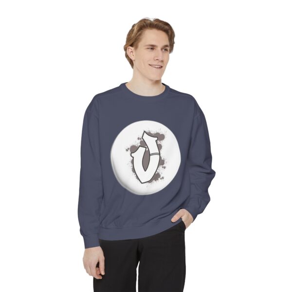 Unisex Garment-Dyed Sweatshirt with Artistic Print – Cozy and Stylish for Everyday Wear - Image 5