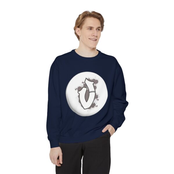 Unisex Garment-Dyed Sweatshirt with Artistic Print – Cozy and Stylish for Everyday Wear - Image 35